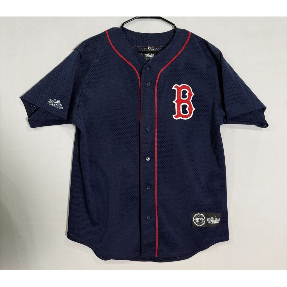 Vintage Majestic Boston Red Sox Jersey Mens M Navy MLB Made in USA - Picture 1 of 7